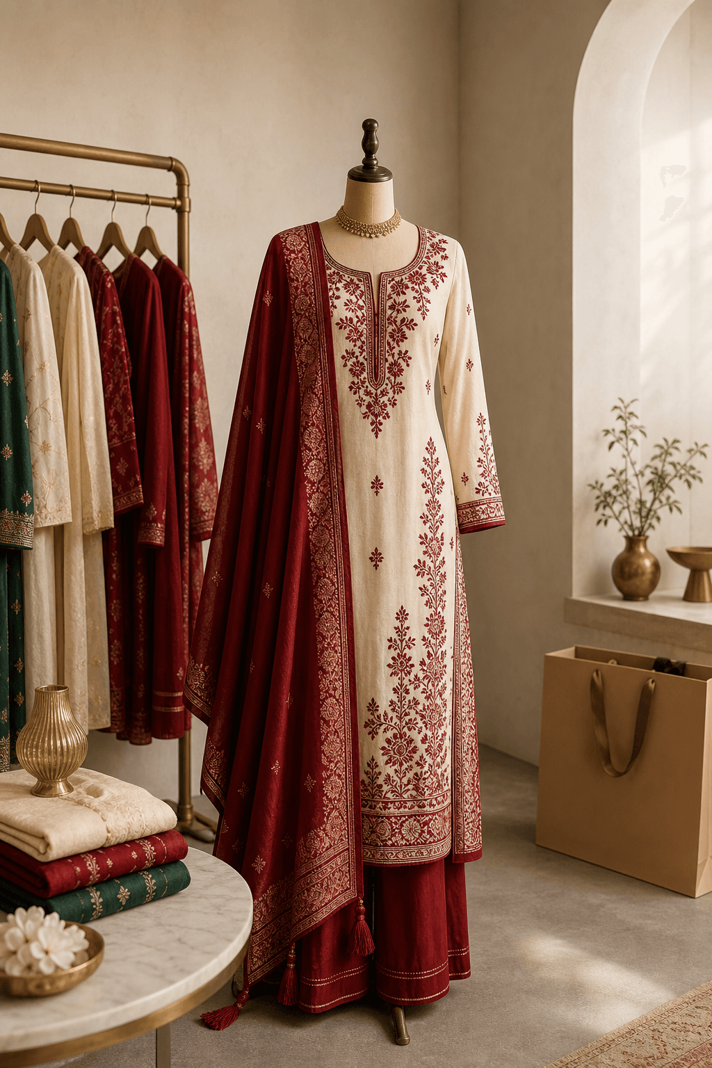 Embroidered festive set